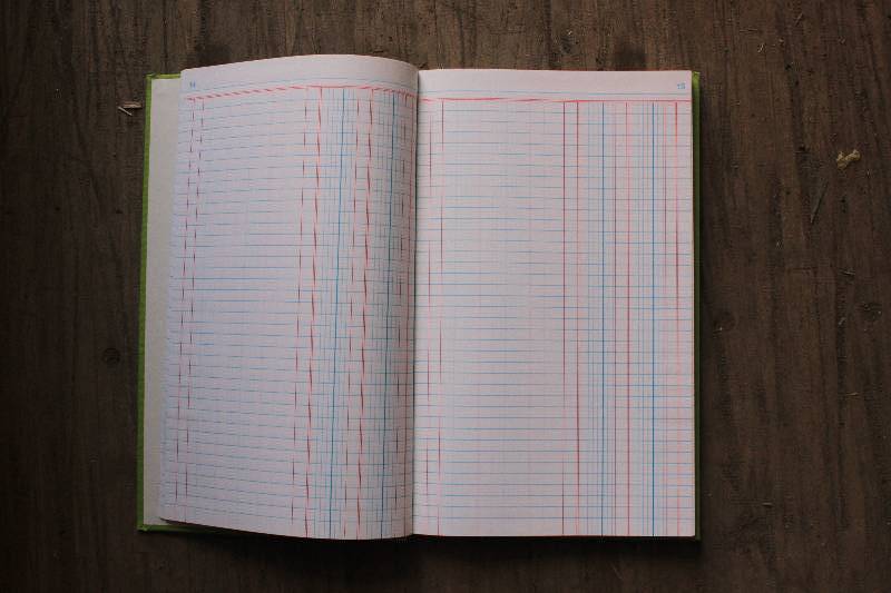 20 Cash Log Books-Lime Colored 8-12 x 14