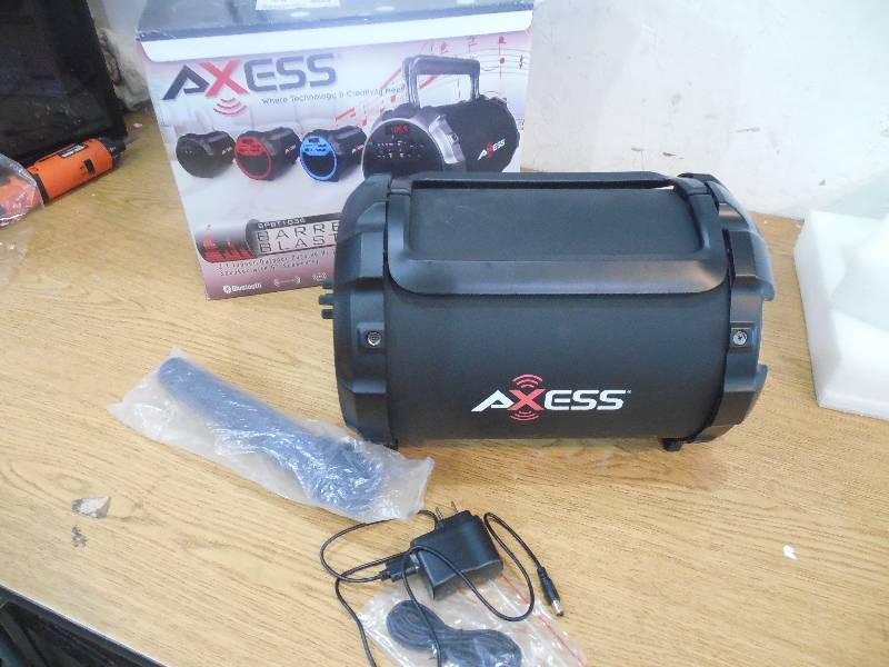 lot 71 image: Axess 2.1-Channel Portable IndoorOutdoor Bluetooth Hi-Fi Cylinder Speaker - 90294733M