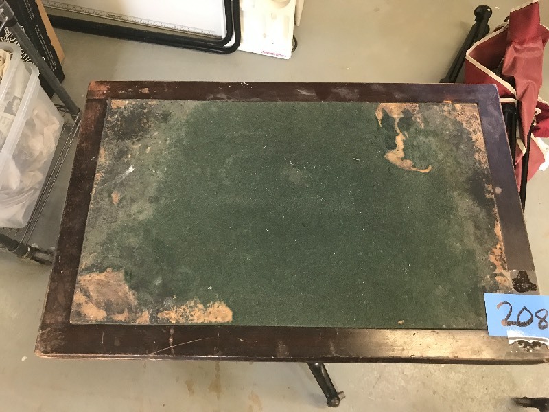 lot 208 image: OLD ADJUSTABLE HEIGHT WORK TABLE