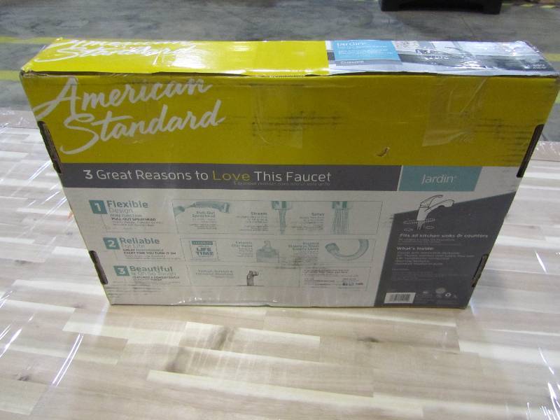 lot 115 image: AMERICAN STANDARD JARDIN SINGLE HANDLE PULL-OUT SPRAYER KITCHEN FAUCET