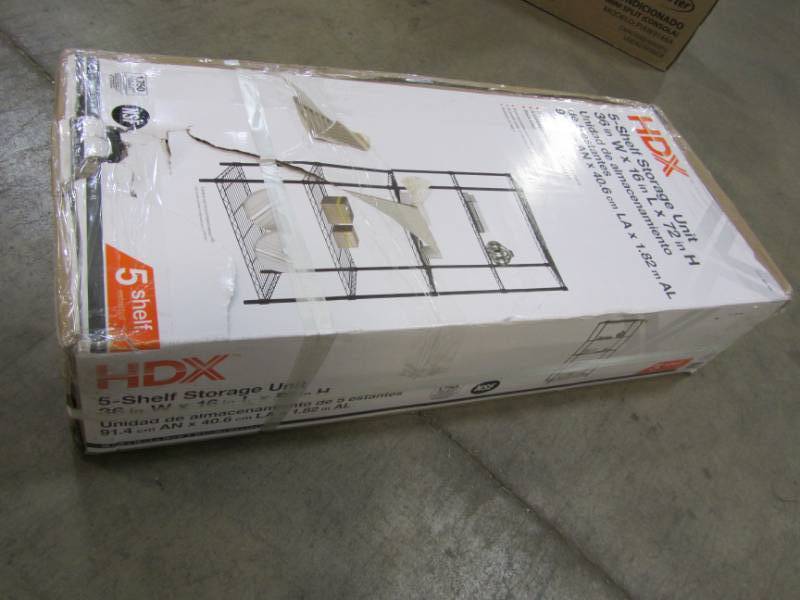 lot 25 image: HDX 5-SHELF 36 IN. W X 16 IN. L X 72 IN. H STORAGE UNIT
