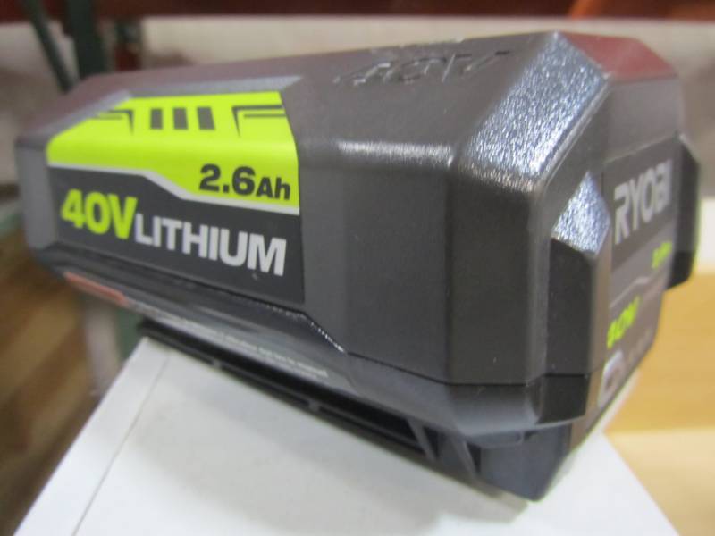 lot 72 image: RYOBI 40 VOLT SLIM LITHIUM-ION BATTERY 2.6 Ah