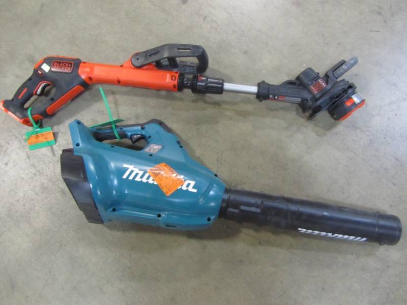lot 47 image: CORDLESS LAWN TRIMMER AND LEAF BLOWER