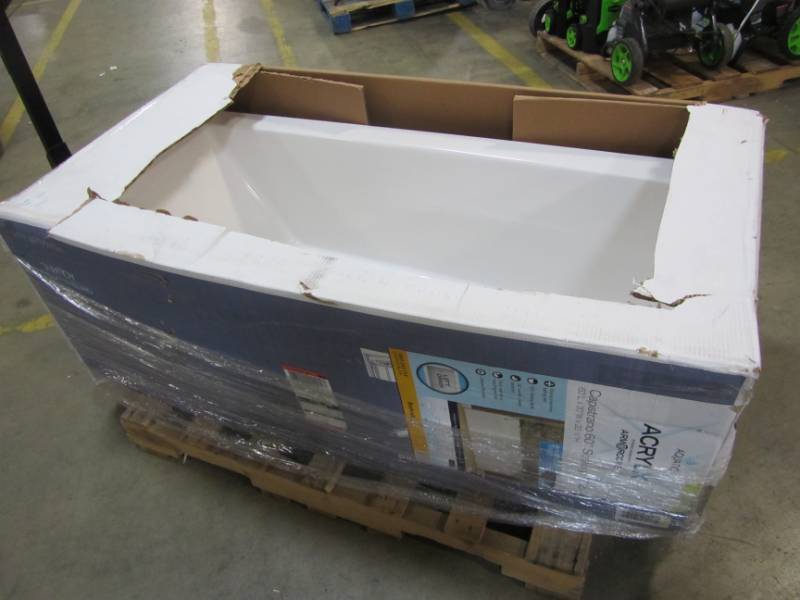 lot 15 image: AQUATIC CAPISTRANO 5 FT. ACRYLX  DRAIN RECTANGULAR APRON FRONT NON-WHIRLPOOL BATHTUB IN WHITE