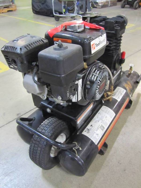 lot 55 image: MI-T-M WHEEL BARROW 8 GALLON AIR COMPRESSOR