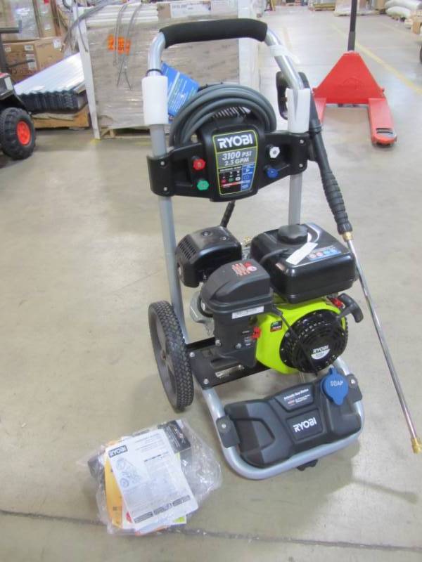 lot 58 image: RYOBI 3100 PSI, 2.5 GPM 212cc GAS PRESSURE WASHER WITH IDLE DOWN.