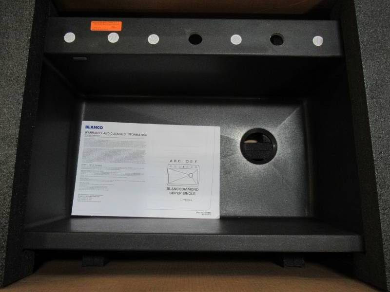 lot 102 image: DIAMOND DUAL MOUNT GRANITE 33 IN. 1-HOLE SINGLE BOWL KITCHEN SINK IN ANTHRACITE