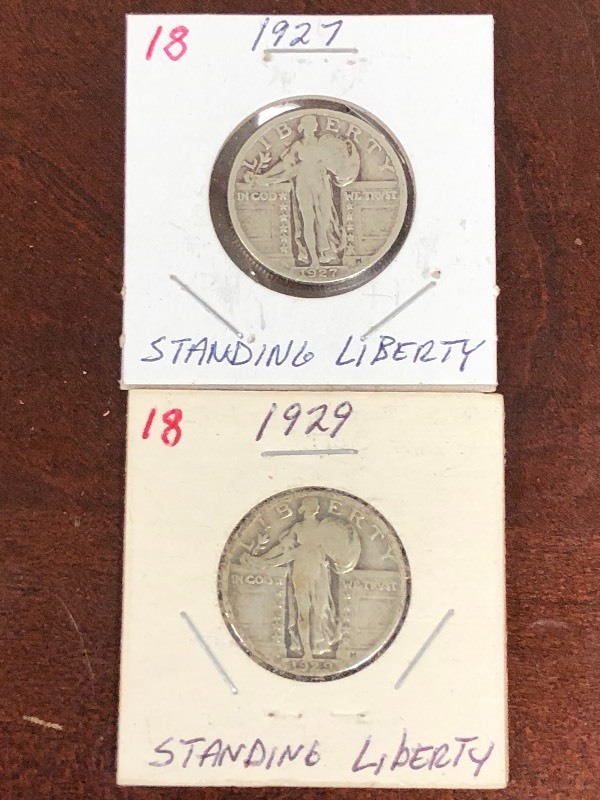 1927 and 1929 Standing Liberty Quar...