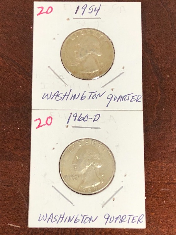 1954 and 1960-D Washington Quarters...