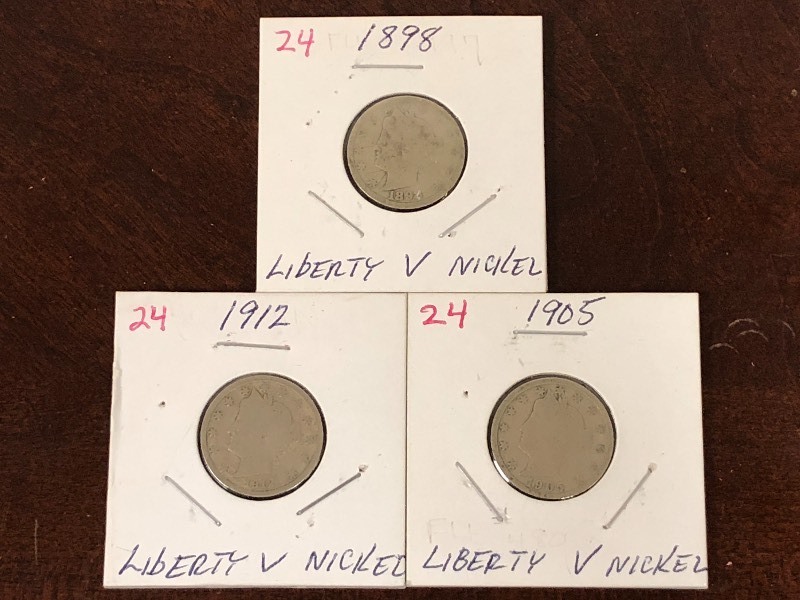 1898, 1905 and 1912 Liberty V Nicke...