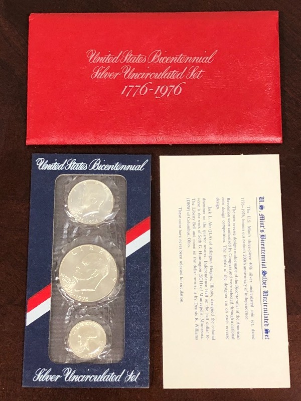 Uncirculated 1776-1976 3 coin 40% S...