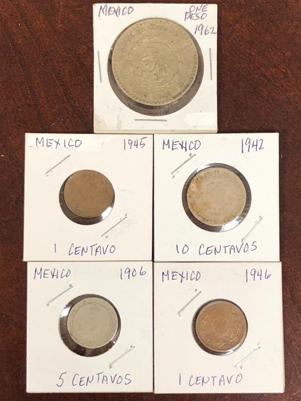 Mexico Silver Peso 1962 plus misc o...