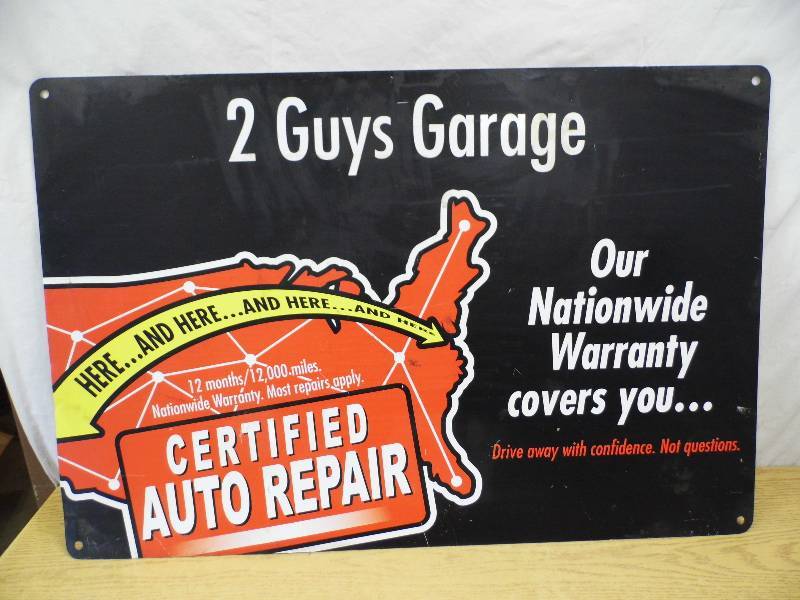 2 Guys Garage Tin Sign