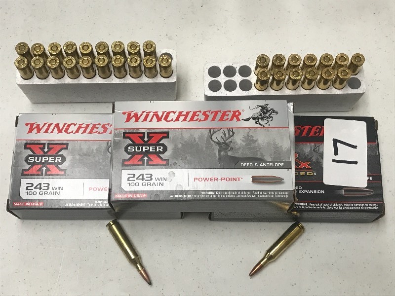 lot 17 image: (3) Boxes Of Winchester .243-Win 10...