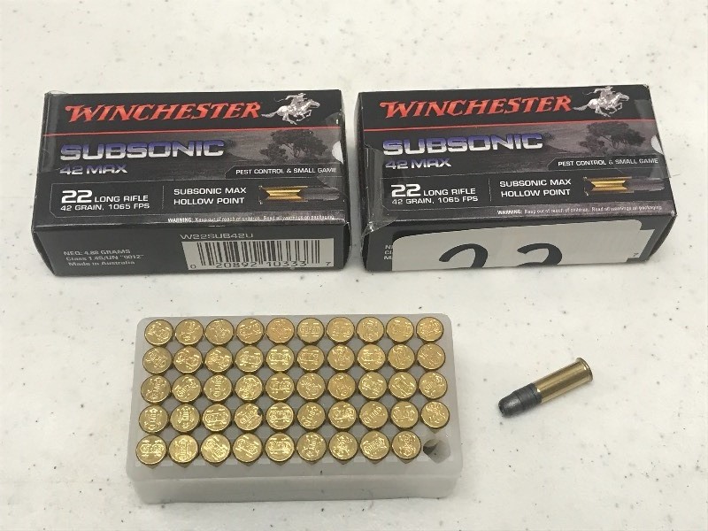 lot 22 image: (2) Boxes Of Winchester Subsonic .2...
