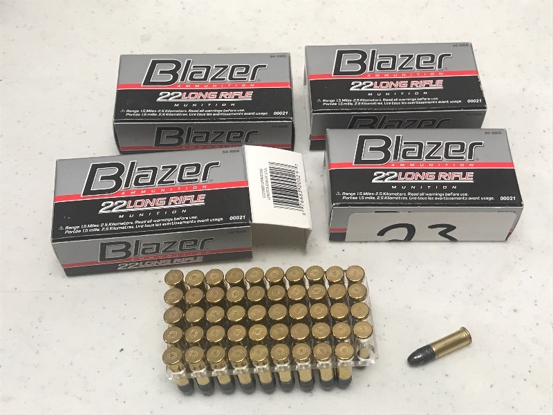 lot 23 image: (4) Boxes Of Blazer .22LR 40grain--...