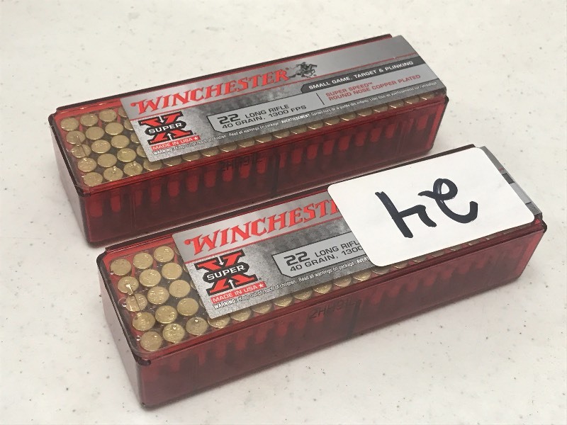 lot 24 image: (2) Boxes Of Winchester .22LR 40gra...