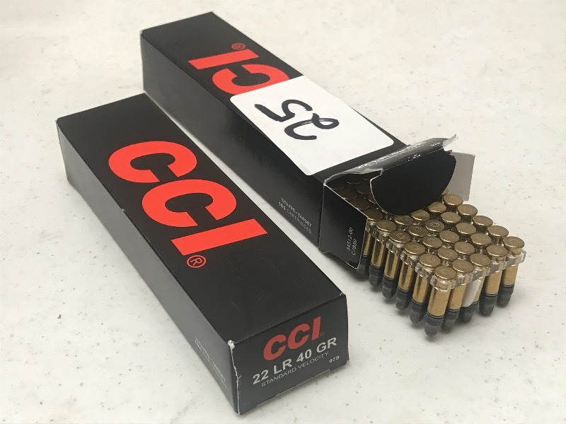 lot 25 image: (2) Boxes Of CCI .22LR 40grain---(2...