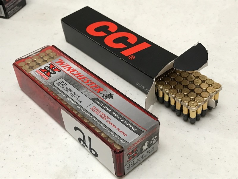 lot 26 image: (2) Boxes Of .22LR 40grain (1) Box...