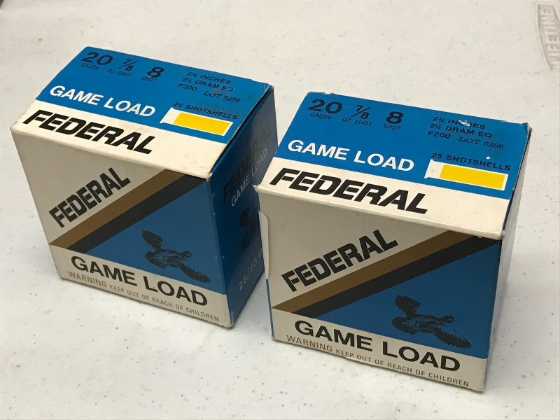 lot 45 image: (2) Boxes Of Federal 20gauge #8 Sho...