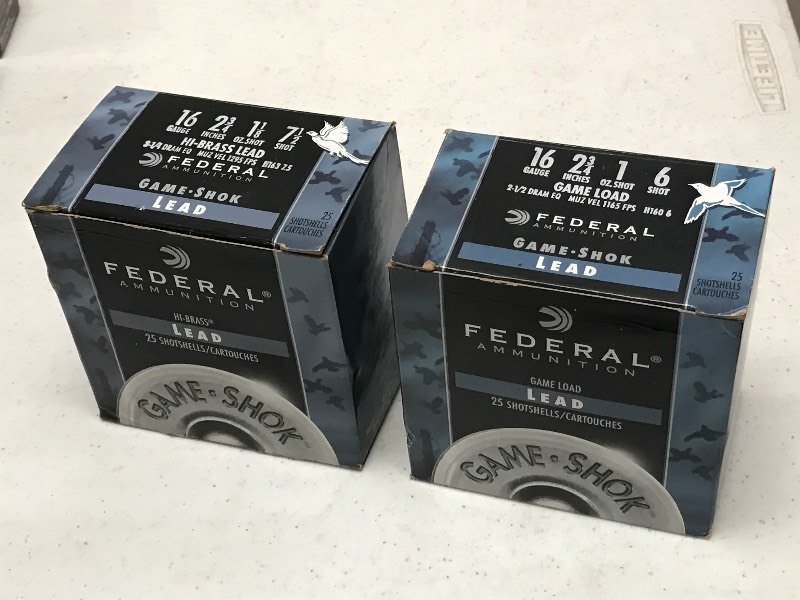 lot 59 image: (2) Boxes Of Federal 16gauge #6 Sho...