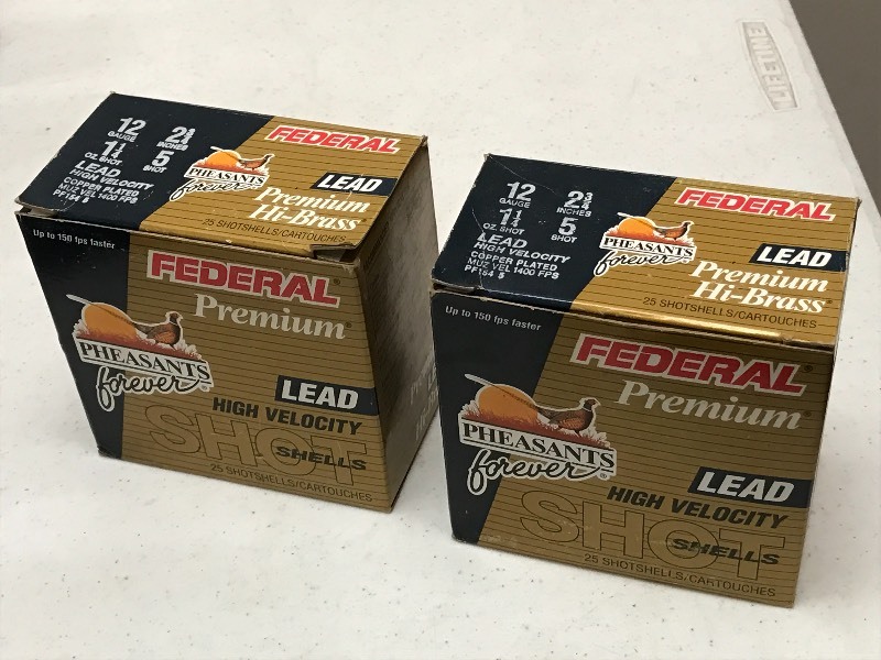 lot 63 image: (2) Boxes Of Federal 12gauge #5 Sho...