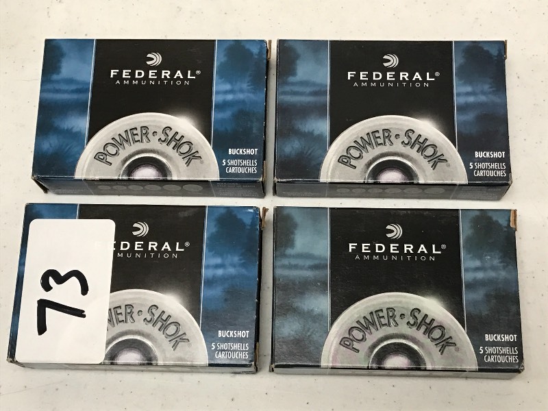 lot 73 image: (4) Boxes Of Federal 12gauge 3 Buc...