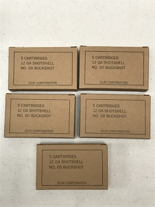 lot 75 image: (5) Boxes Of Olin 12gauge OO-Bucksh...