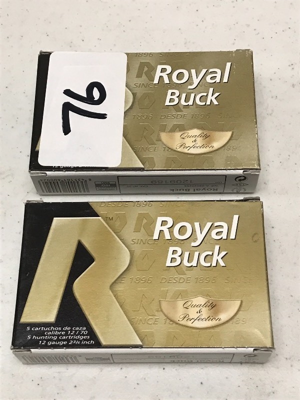 lot 76 image: (2) Boxes Of Royal 12gauge OO-Bucks...