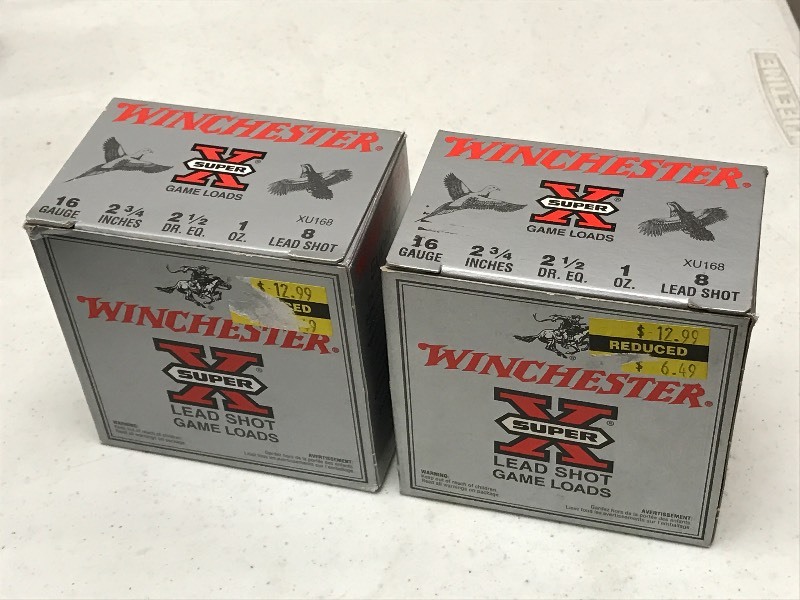 lot 56 image: (2) Boxes Of Winchester 16gauge #8 ...