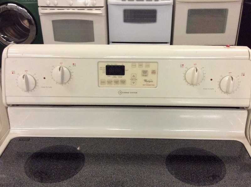 Whirlpool Bisque Glass Top Electric Stove Auction 5 KBID