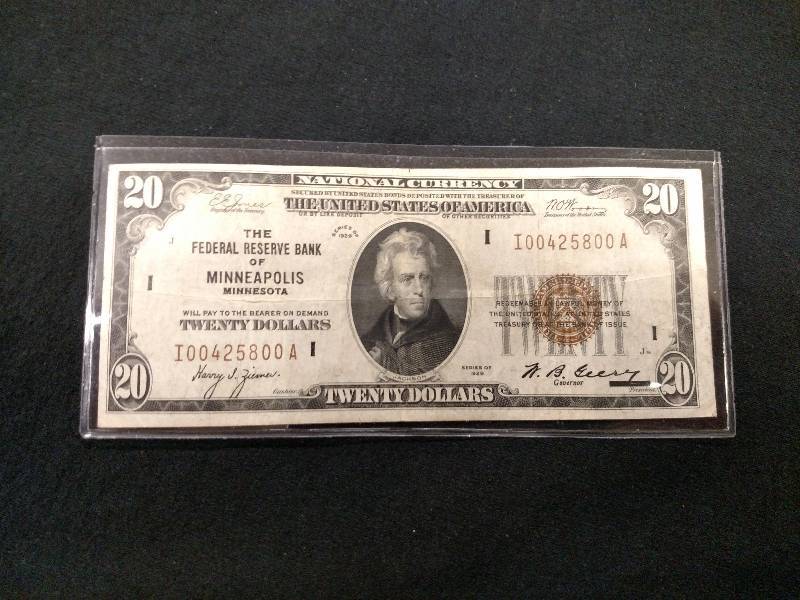 1929 Twenty Dollar National Currenc...
