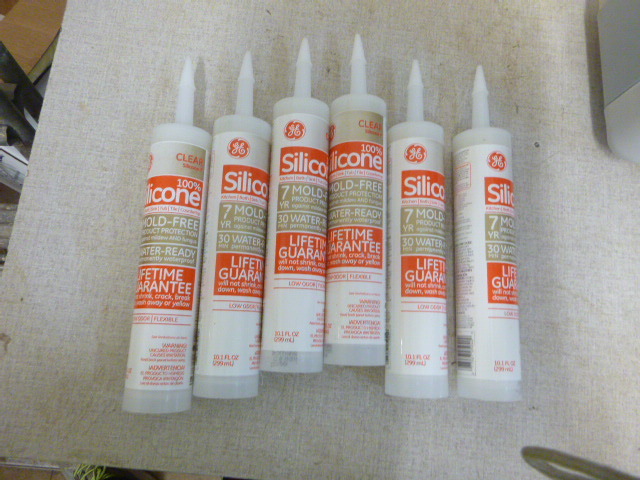 6 GE Silicone Tubes of Caulk