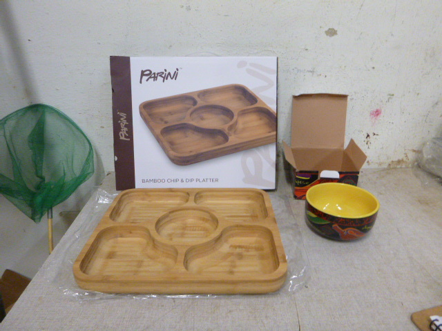Parini Bamboo Chip and Dip Set