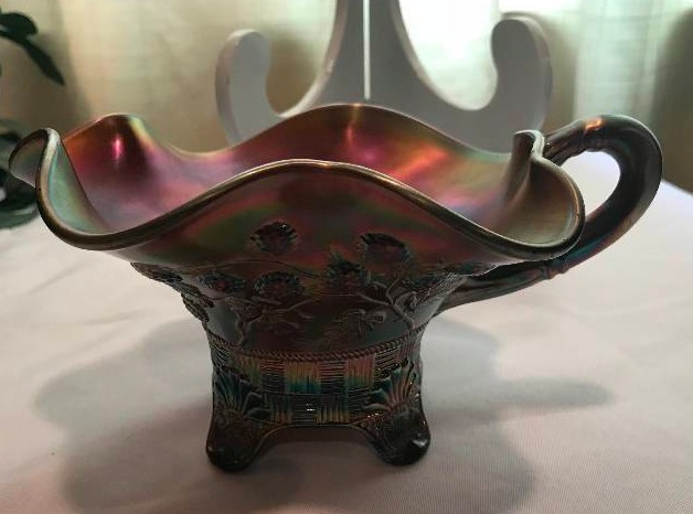 lot 167 image: Northwood (1911), Raspberry, Amethyst, Gravy Boat