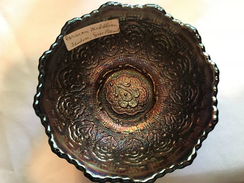 lot 205 image: Fenton 1911 Persian Medallion blue small bowl