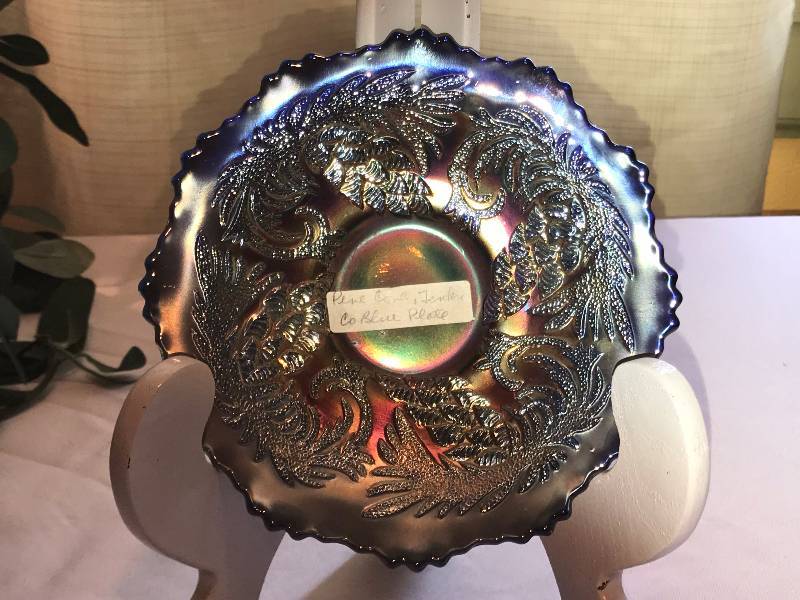lot 219 image: Fenton Pinecone blue Plate