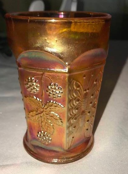 lot 323 image: Fenton, butterfly and Berry, Marigold, tumbler