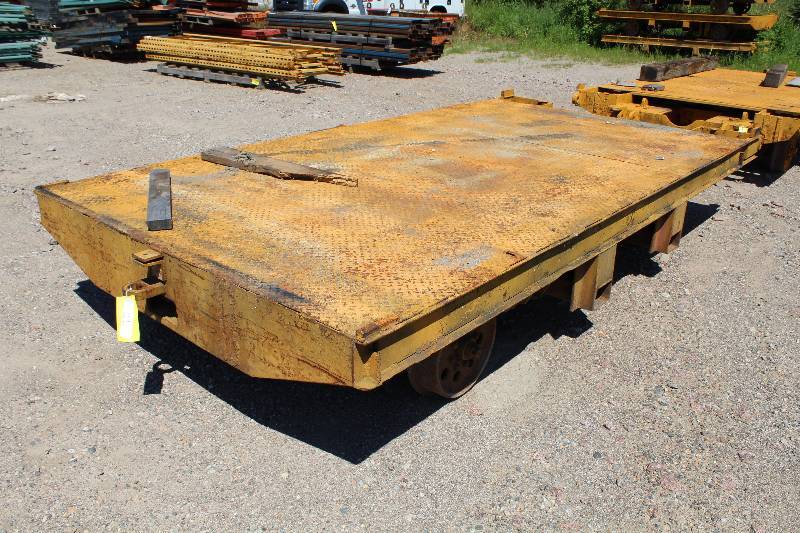 lot 101 image: Flatbed Trailer Assembly w Commercial Hitch, Railcar Wheels