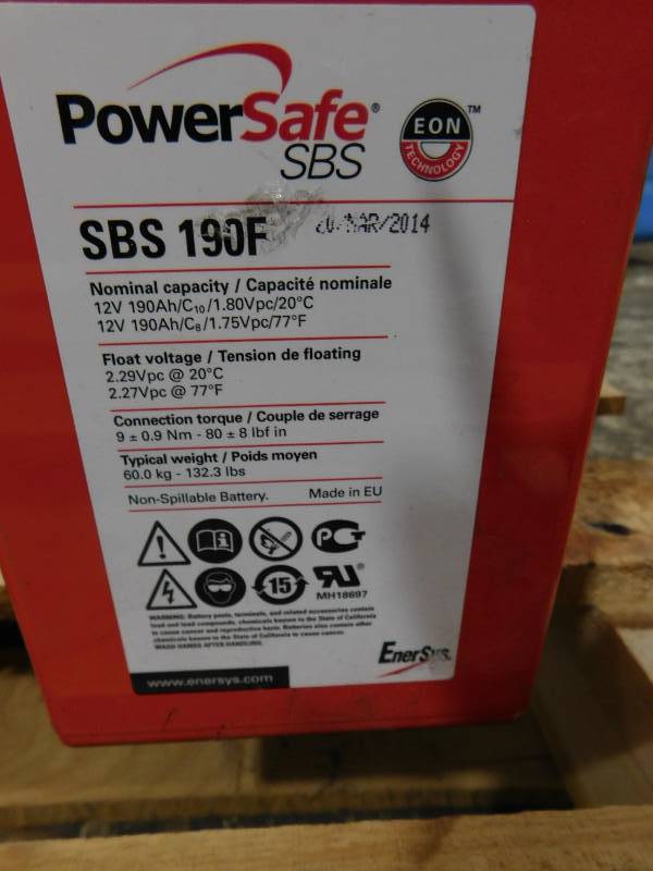 lot 5 image: One SBS190F Telecom Battery