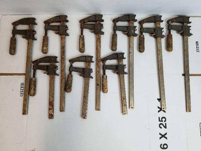 lot 4 image: Pittsburgh Tools Wood Working Clamps with Wood Handles lot of 9