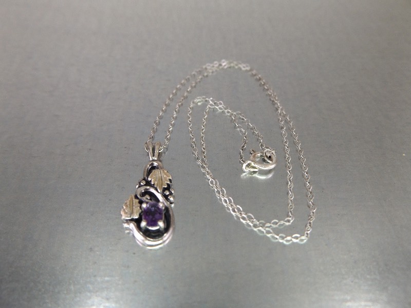 Sterling Silver Necklace and Amethyst Pendant