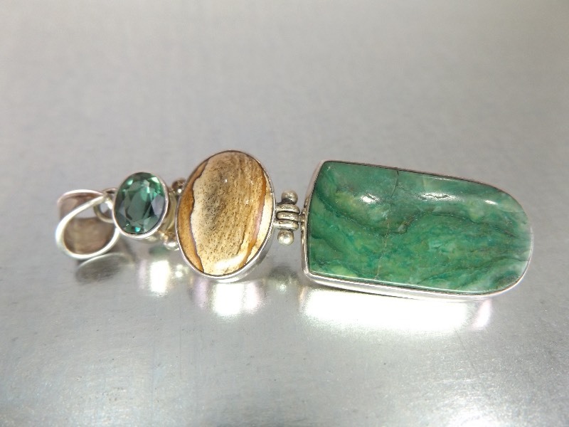 Sterling Silver Real Stone Pendant
