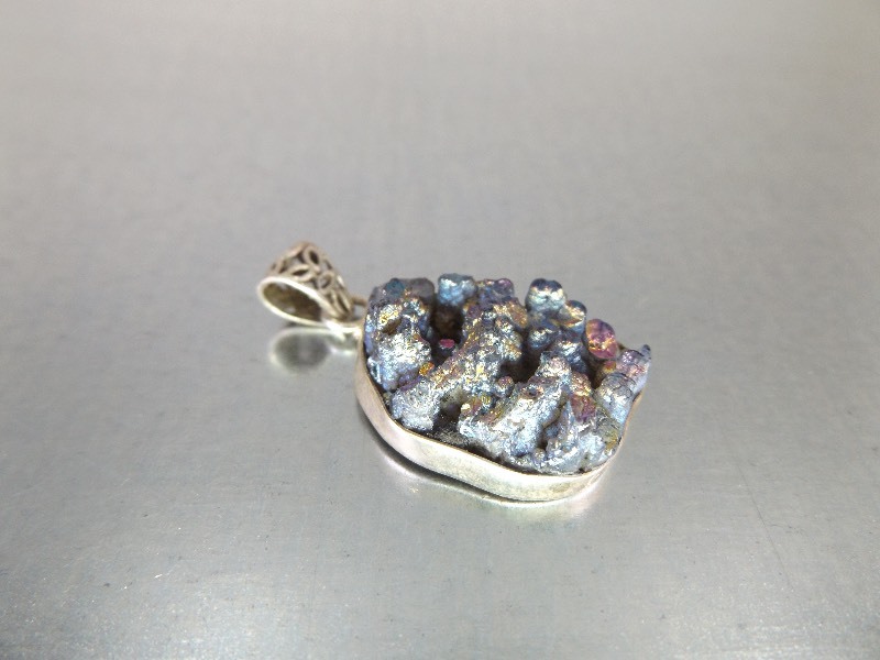 Sterling Silver Druzy Crystal Pendant