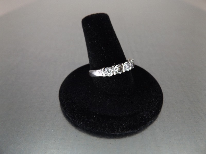 Sterling Silver Size 8 Cubic Zirconia Ring