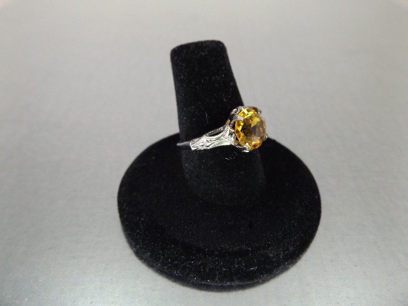 Sterling Silver Size 7 Citrine Ring