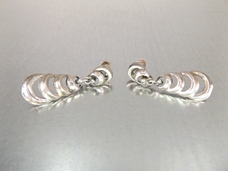 Sterling Silver Modernistic Designer Pierced Earrings
