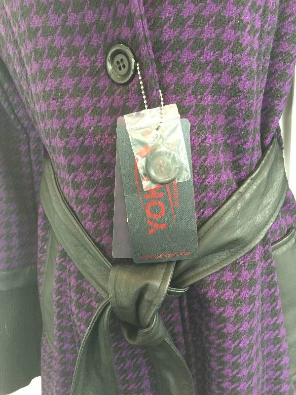 lot 424 image: NWT Yoki Purple Black Houndstooth Jacket Outerwear