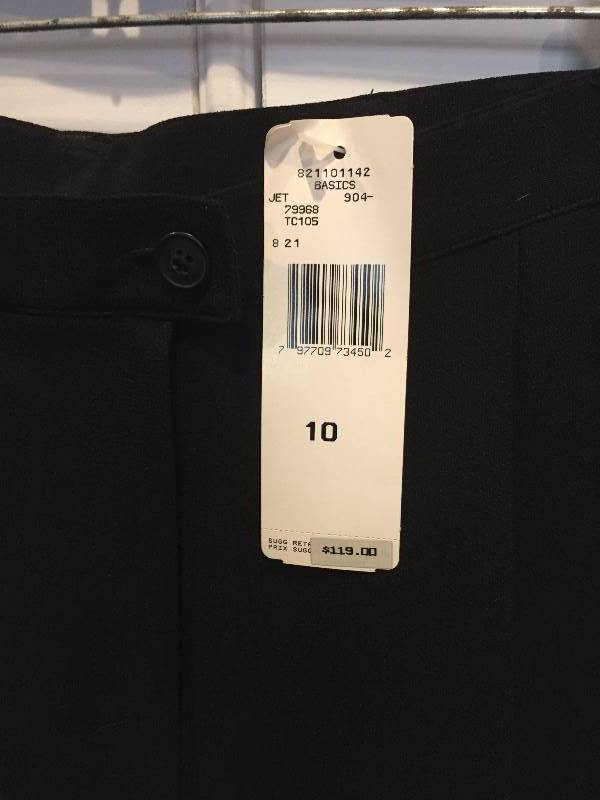 lot 512 image: NWT Jones New York Black Slacks Sz 10