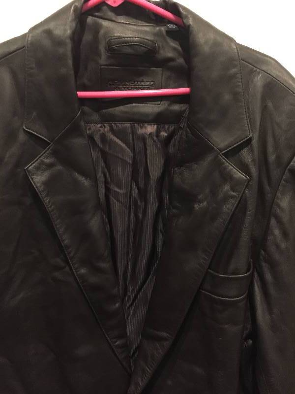 lot 518 image: Roundtree & Yorke Mens Lamb Skin Leather Jacket Blazer 2XT